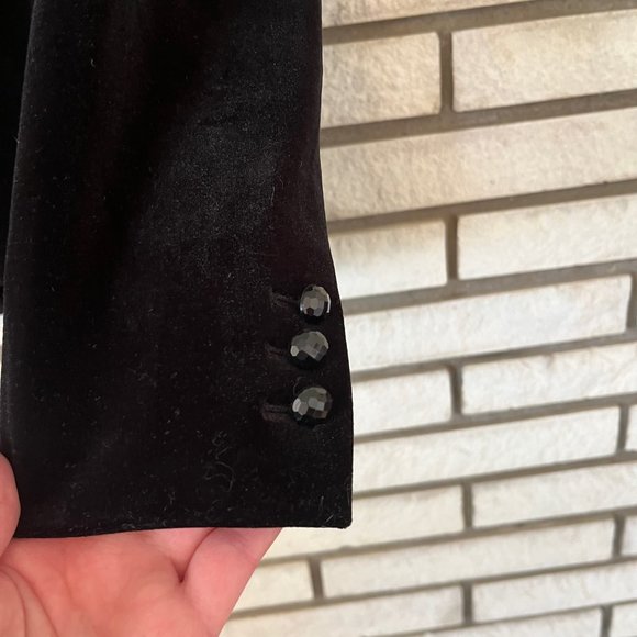 Nine West Black Velvet Blazer Size 12 - Picture 3 of 4